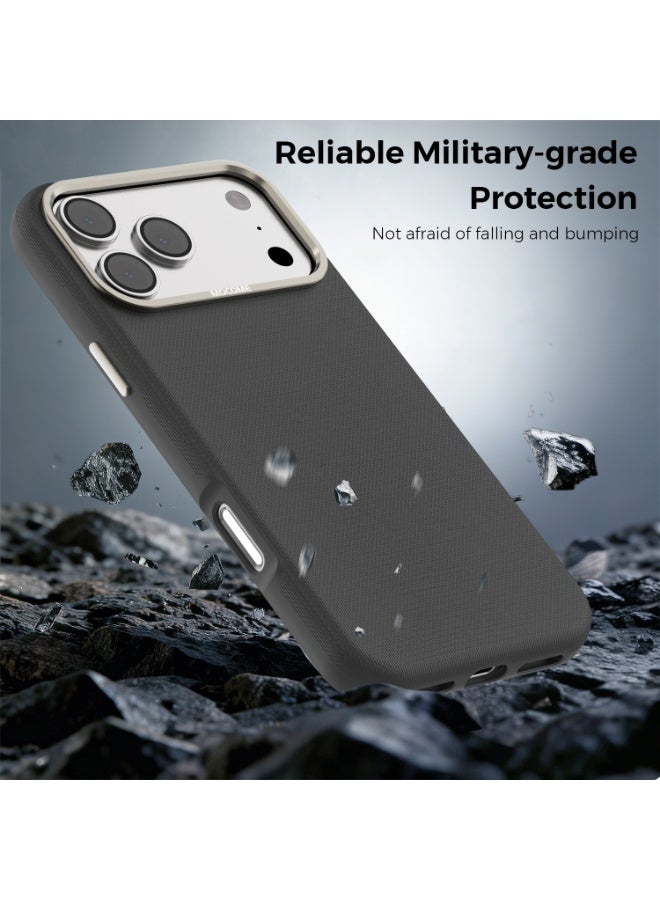 ICARLUS Metal Lens Frame Case for iPhone 17 Pro Max Magsafe Wireless Charger Magnetic Shockproof Cover Black - Image 3